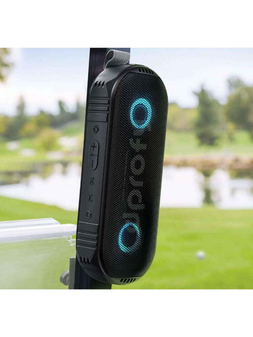 Portable Waterproof Bluetooth Golf Speaker - Magnetic, Stereo Sound, Rich Bass